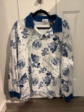 Disney Blue & White Vault Collection Polo with Mickey Accents